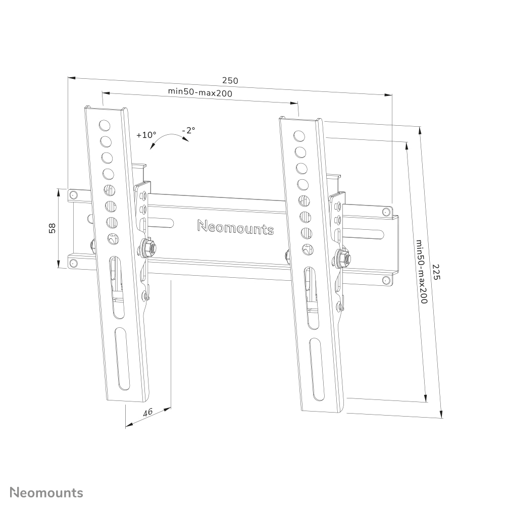 Neomounts WL35-350BL12 TV-Wandhalterung 24-55" - neigbar - abschließbar - einfache Installation